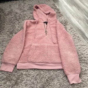Pink Sherpa hoodie